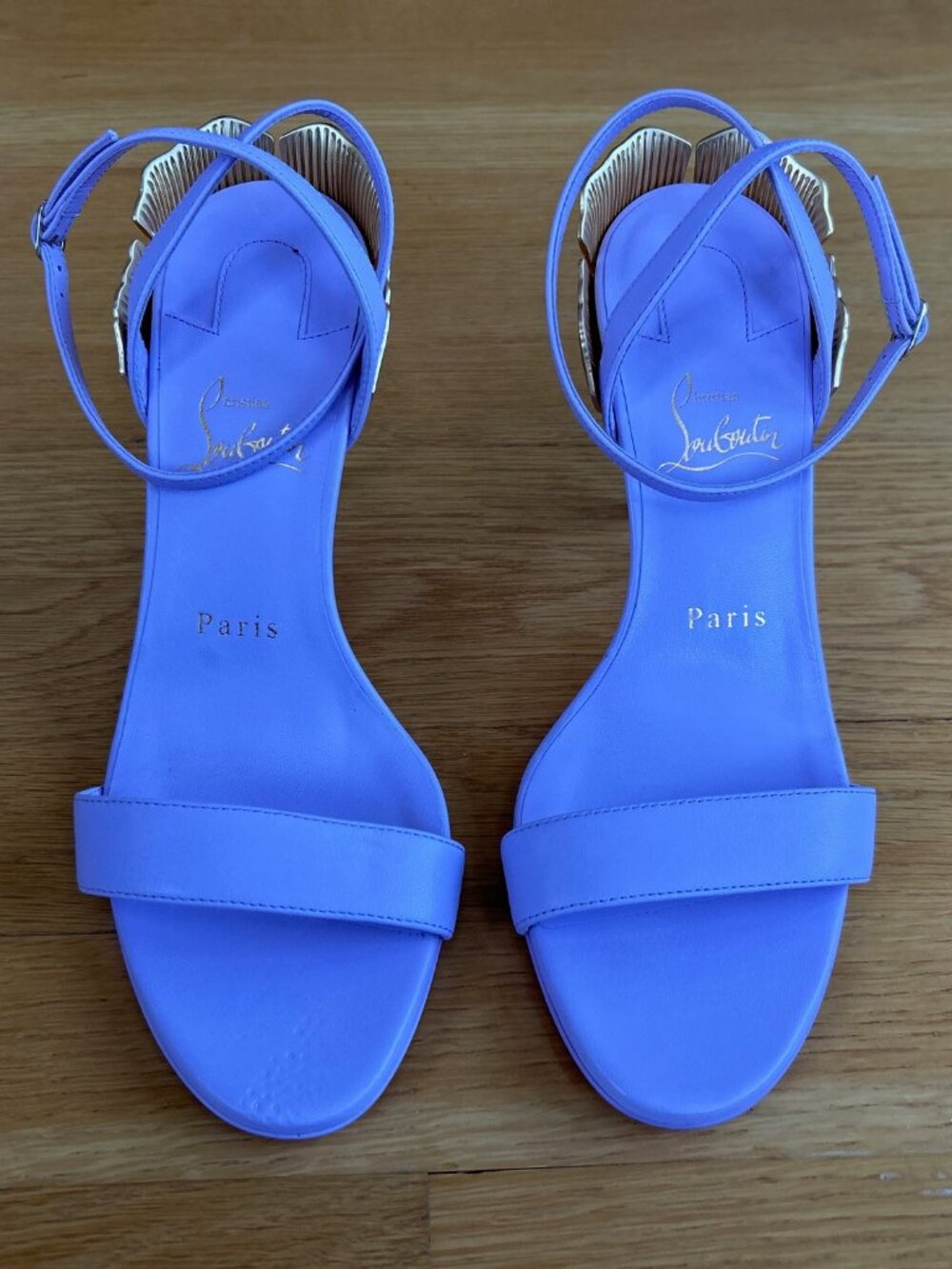 CHRISTIAN LOUBOUTIN Purple Ginko Girl 85 Leather Sandal SZ 8.5 IT 38.5 Excellent View 3
